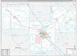 Lafayette-West Lafayette Metro Area Wall Map Premium Style 2026